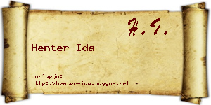 Henter Ida névjegykártya